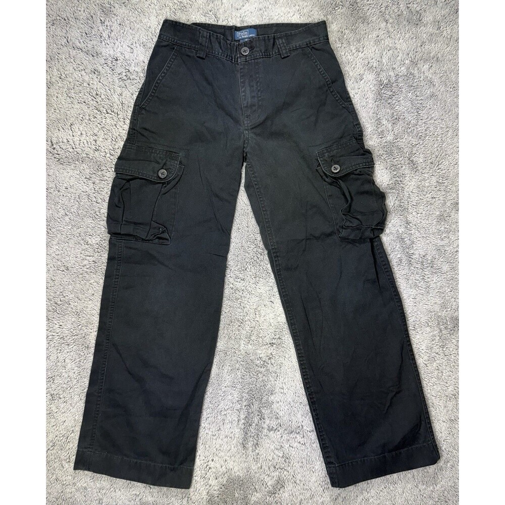 Polo Ralph Lauren Cargo Pants Womens 0/2 26x27 Black Y2K Utility Size 12 Tag
